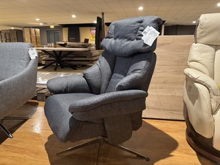 Relaxfauteuil, antraciet stof, manueel verstelbaar d.m.v. gasveer